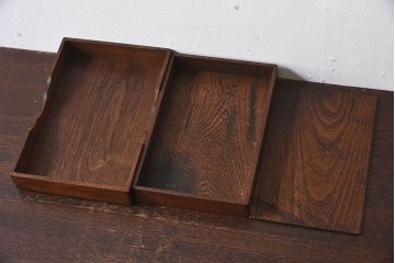 アンティーク雑貨　和製アンティーク　古い桑材の小物収納箱(木箱、小箱)