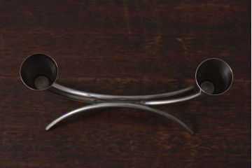 アンティーク雑貨　ビンテージ　デンマーク製　ろうそく2本付き!キャンドルホルダー(キャンドルホルダー、ろうそく入れ)
