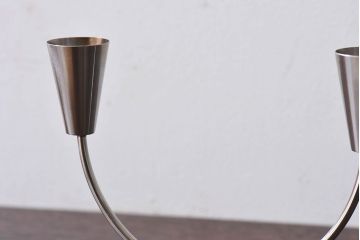 アンティーク雑貨　ビンテージ　デンマーク製　ろうそく2本付き!キャンドルホルダー(キャンドルホルダー、ろうそく入れ)