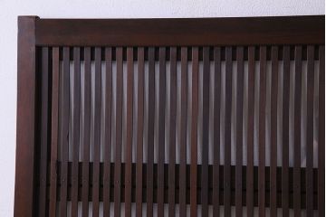 古民具・骨董　裏ガラス入り　古い木のアンティーク格子戸2枚セット