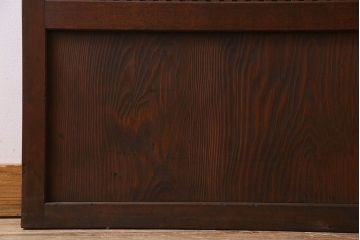 古民具・骨董　裏ガラス入り　古い木のアンティーク格子戸2枚セット