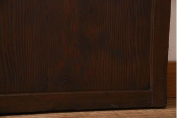 古民具・骨董　裏ガラス入り　古い木のアンティーク格子戸2枚セット