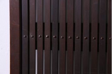 古民具・骨董　裏面すりガラス入り　古い木のアンティーク格子戸2枚セット