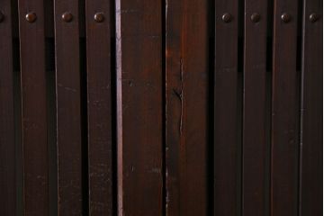 古民具・骨董　裏面すりガラス入り　古い木のアンティーク格子戸2枚セット