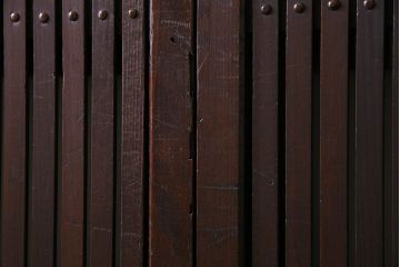 古民具・骨董　裏面すりガラス入り　古い木のアンティーク格子戸2枚セット