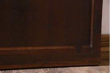 古民具・骨董　裏面すりガラス入り　古い木のアンティーク格子戸2枚セット