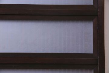 古民具・骨董　裏面すりガラス入り　古い木のアンティーク格子戸1枚
