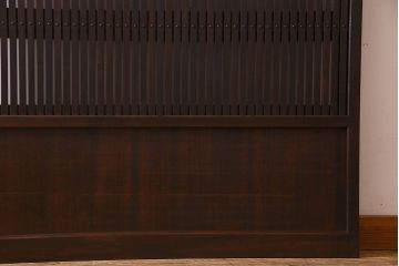 古民具・骨董　裏面すりガラス入り　古い木のアンティーク格子戸1枚