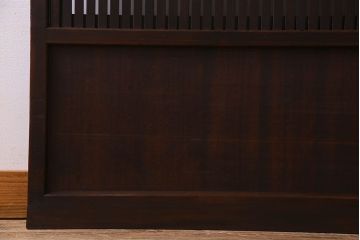 古民具・骨董　裏面すりガラス入り　古い木のアンティーク格子戸1枚