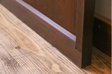 古民具・骨董　裏面すりガラス入り　古い木のアンティーク格子戸1枚