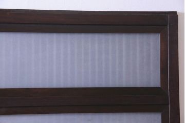 古民具・骨董　裏面すりガラス入り　古い木のアンティーク格子戸1枚