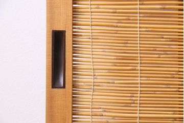 古民具・骨董　彫刻入り　風情あるアンティーク御簾戸(簾戸、簀戸、葭戸、夏障子、夏戸、葦戸)4枚セット