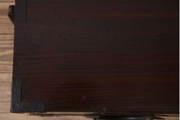 アンティーク家具　和製アンティーク　前面栗材　漆塗り美しいローボード(ローチェスト)