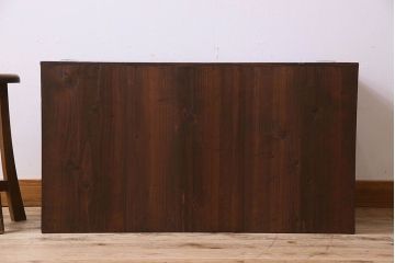 アンティーク家具　和製アンティーク　前面栗材　漆塗り美しいローボード(ローチェスト)