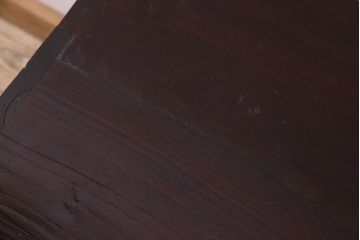 アンティーク家具　和製アンティーク　前面栗材　漆塗り美しいローボード(ローチェスト、収納棚、戸棚)(1)