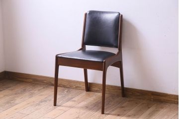 【K様ご成約済み】北欧家具　チーク材　シックなカラーのクッションチェア(ダイニングチェア、椅子)(1)