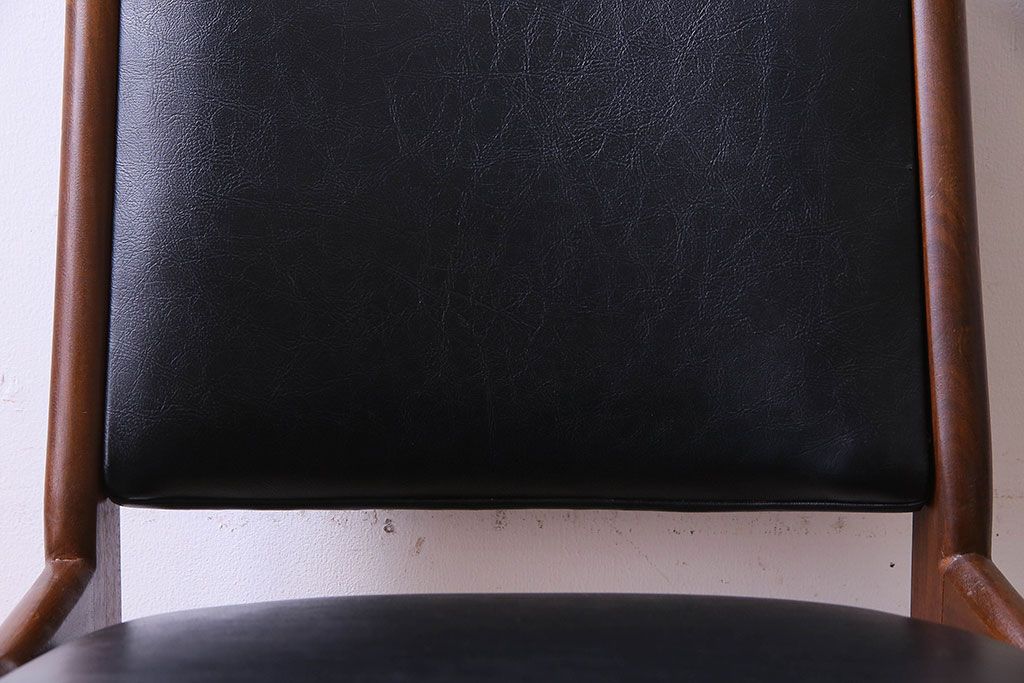 【K様ご成約済み】北欧家具　チーク材　シックなカラーのクッションチェア(ダイニングチェア、椅子)(1)