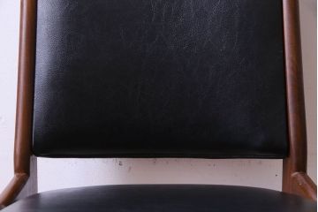 【K様ご成約済み】北欧家具　チーク材　シックなカラーのクッションチェア(ダイニングチェア、椅子)(1)