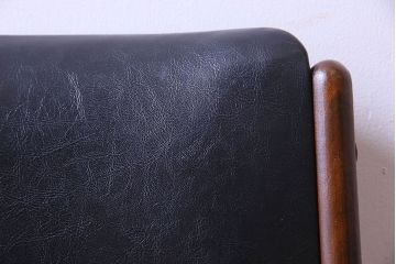 【K様ご成約済み】北欧家具　チーク材　シックなカラーのクッションチェア(ダイニングチェア、椅子)(2)