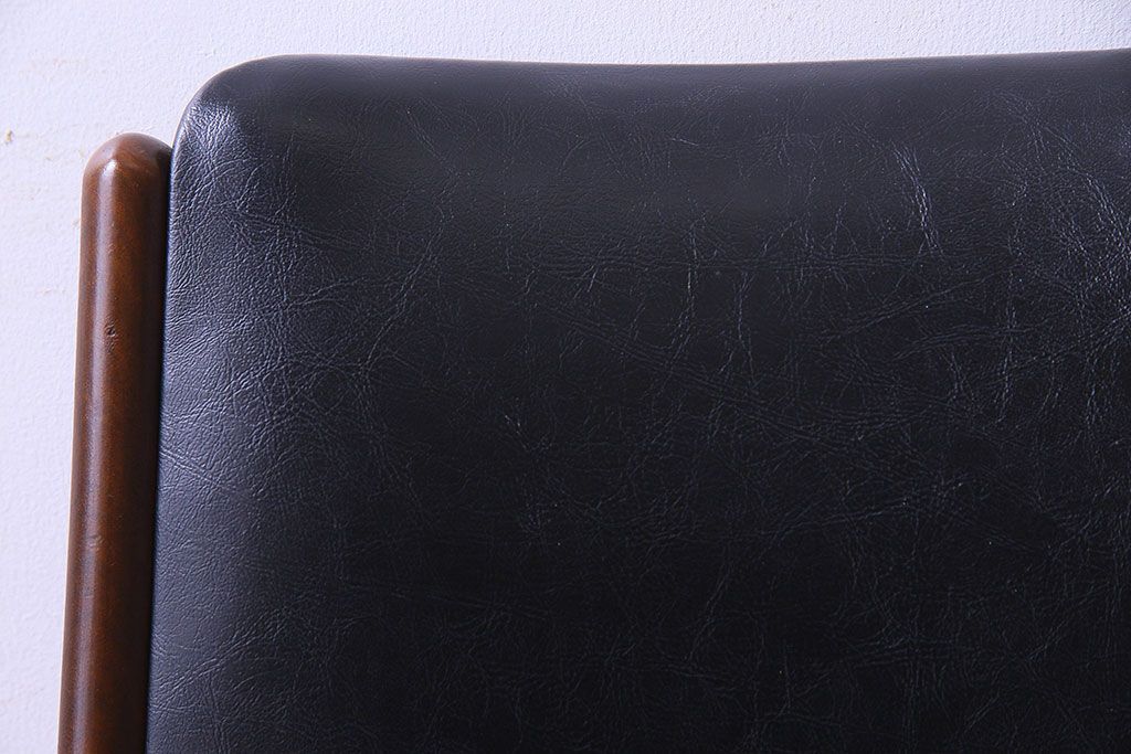 【K様ご成約済み】北欧家具　チーク材　シックなカラーのクッションチェア(ダイニングチェア、椅子)(2)