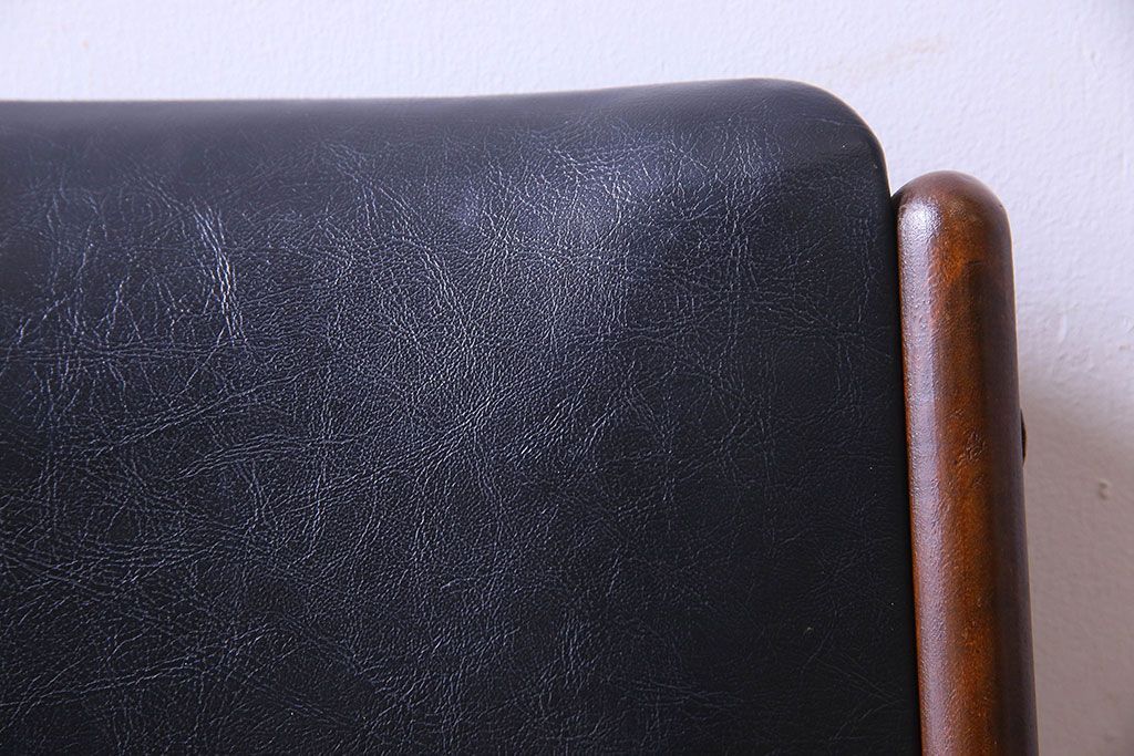 【K様ご成約済み】北欧家具　チーク材　シックなカラーのクッションチェア(ダイニングチェア、椅子)(2)