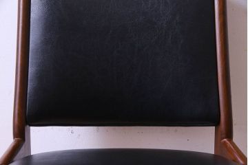 【K様ご成約済み】北欧家具　チーク材　シックなカラーのクッションチェア(ダイニングチェア、椅子)(2)