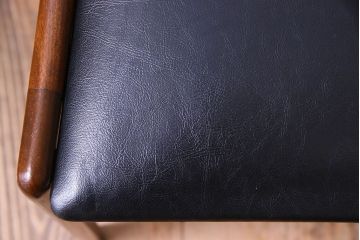 【K様ご成約済み】北欧家具　チーク材　シックなカラーのクッションチェア(ダイニングチェア、椅子)(2)