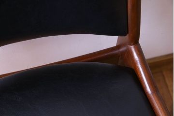 【K様ご成約済み】北欧家具　チーク材　シックなカラーのクッションチェア(ダイニングチェア、椅子)(2)