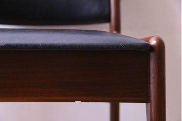 【K様ご成約済み】北欧家具　チーク材　シックなカラーのクッションチェア(ダイニングチェア、椅子)(2)