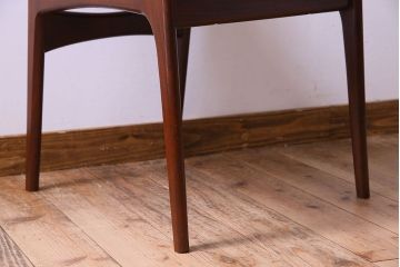 【K様ご成約済み】北欧家具　チーク材　シックなカラーのクッションチェア(ダイニングチェア、椅子)(2)