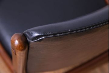 【K様ご成約済み】北欧家具　チーク材　シックなカラーのクッションチェア(ダイニングチェア、椅子)(2)