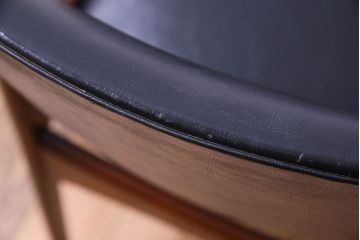 【K様ご成約済み】北欧家具　チーク材　シックなカラーのクッションチェア(ダイニングチェア、椅子)(2)