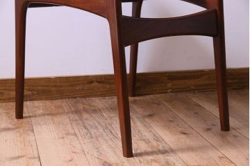 【K様ご成約済み】北欧家具　チーク材　シックなカラーのクッションチェア(ダイニングチェア、椅子)(2)