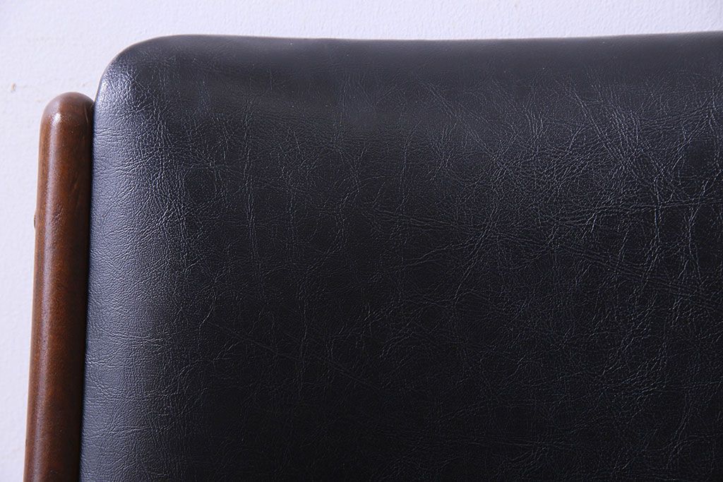 北欧家具　チーク材　シックなカラーのクッションチェア(ダイニングチェア、椅子)(3)