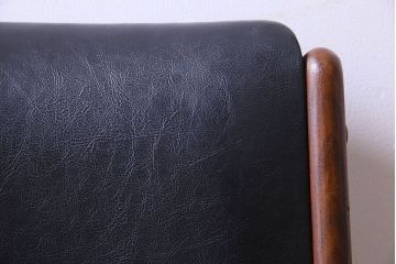 北欧家具　チーク材　シックなカラーのクッションチェア(ダイニングチェア、椅子)(3)