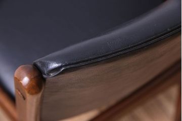 北欧家具　チーク材　シックなカラーのクッションチェア(ダイニングチェア、椅子)(3)