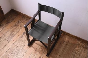 アンティーク家具　和モダン　日本楽器・山葉(ヤマハ)文化椅子　折り畳み式ロッキングチェア(椅子)(1)