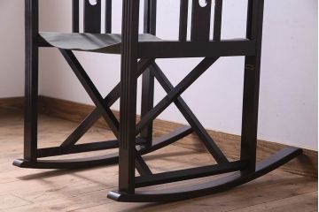 アンティーク家具　和モダン　日本楽器・山葉(ヤマハ)文化椅子　折り畳み式ロッキングチェア(椅子)(1)