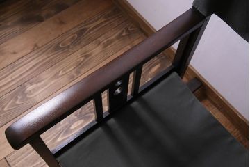 アンティーク家具　和モダン　日本楽器・山葉(ヤマハ)文化椅子　折り畳み式ロッキングチェア(椅子)(2)