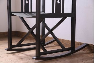 アンティーク家具　和モダン　日本楽器・山葉(ヤマハ)文化椅子　折り畳み式ロッキングチェア(椅子)(2)