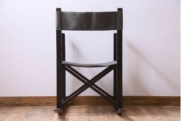 アンティーク家具　和モダン　日本楽器・山葉(ヤマハ)文化椅子　折り畳み式ロッキングチェア(椅子)(2)