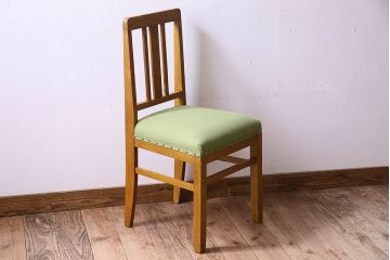 レトロ家具　昭和レトロ　ナラ材　明るい色味が素敵なチェア(椅子、ダイニングチェア)