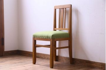 レトロ家具　昭和レトロ　ナラ材　明るい色味が素敵なチェア(椅子、ダイニングチェア)