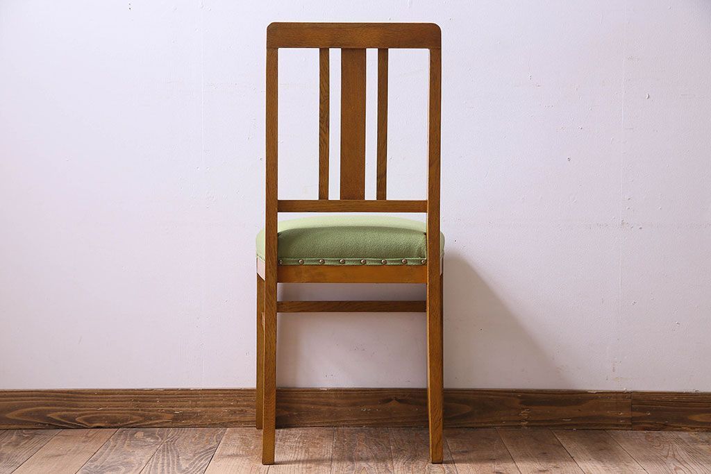 レトロ家具　昭和レトロ　ナラ材　明るい色味が素敵なチェア(椅子、ダイニングチェア)