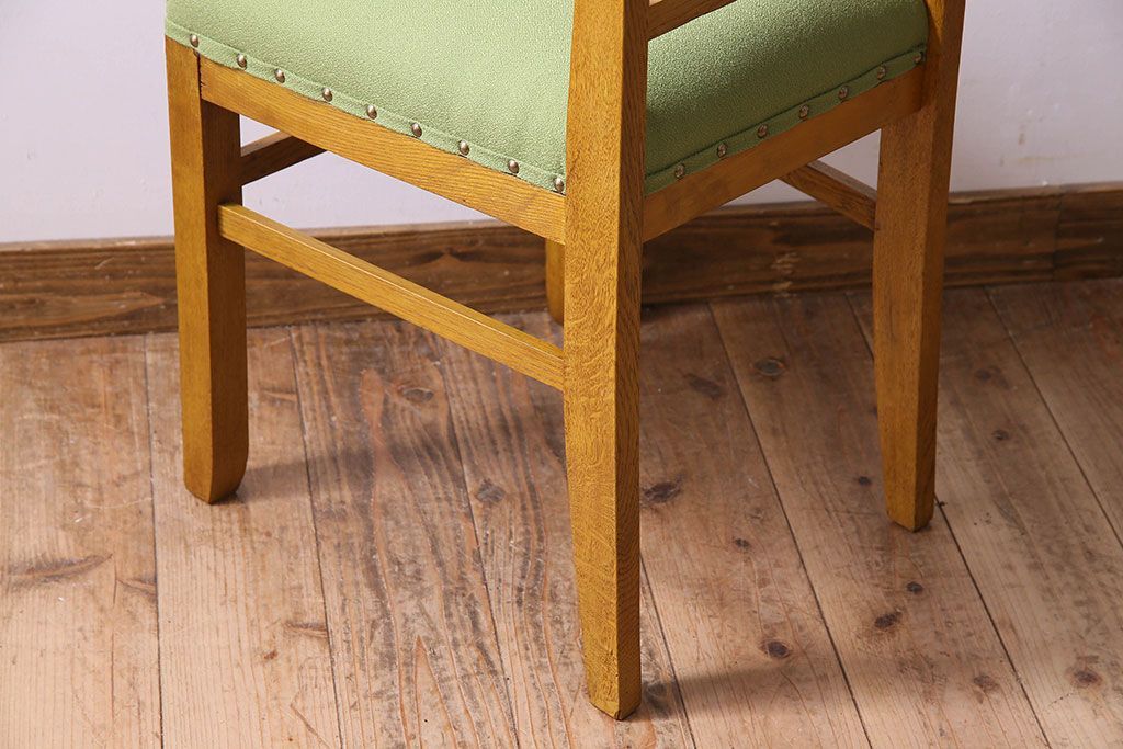レトロ家具　昭和レトロ　ナラ材　明るい色味が素敵なチェア(椅子、ダイニングチェア)
