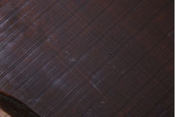 レトロ家具　 昭和レトロ　天板一枚板　古い檜材の鉄脚ローテーブル(アイアンテーブル、鉄脚ベンチ、アイアンベンチ)(1)