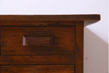 レトロ家具　昭和レトロ　薄型　古い栓材で作られた片袖机(ワークデスク、在宅ワーク、在宅用、学習机)