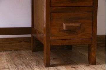 レトロ家具　昭和レトロ　薄型　古い栓材で作られた片袖机(ワークデスク、在宅ワーク、在宅用、学習机)