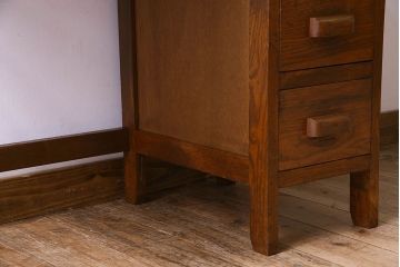 レトロ家具　昭和レトロ　薄型　古い栓材で作られた片袖机(ワークデスク、在宅ワーク、在宅用、学習机)