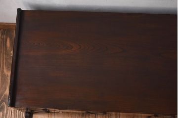 アンティーク雑貨　総欅材　和の趣溢れる文机(座卓、デスク、在宅ワーク、在宅用、花台、飾り台)